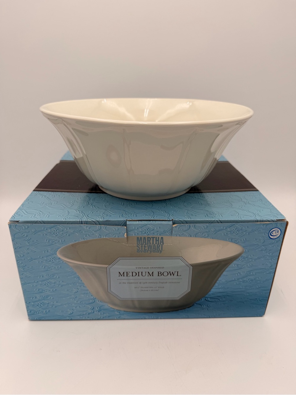 Vintage Martha Stewart Cream Ceramic Serving Bowl 2000-2001 Era